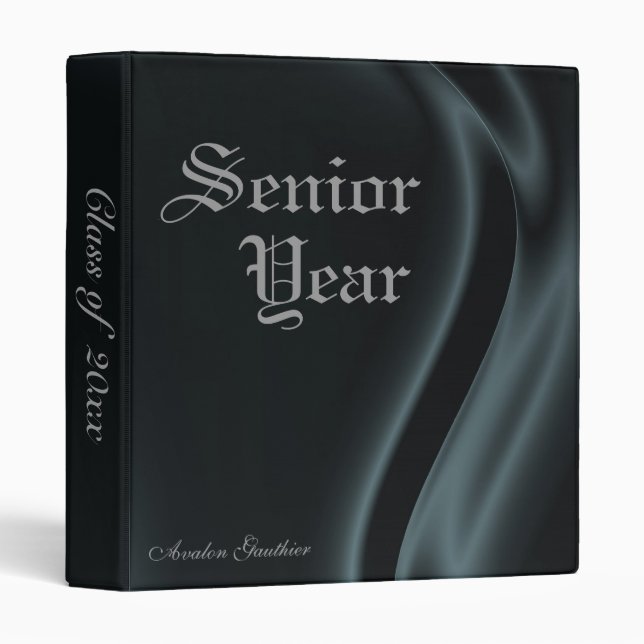 "Class Of " Senior Graduation Black Silk Binder (Front/Spine)