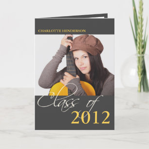 Class of slate grey graduation photo announcement