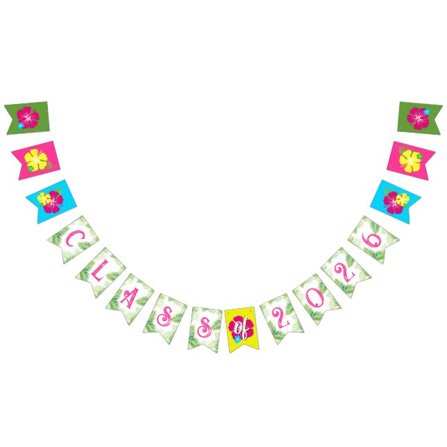 Class of Tropical Luau Graduation Banner (All)