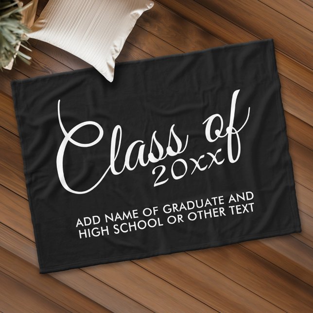 Class of with Custom Year and High School Fleece Blanket (Custom Fleece Blanket - Add Graduation Text)