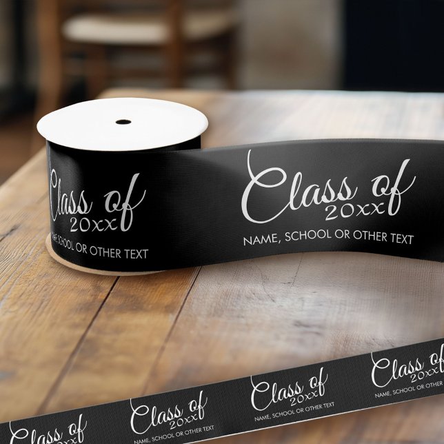 Class of with Custom Year and High School Grosgrain Ribbon (Custom Graduation Ribbon)
