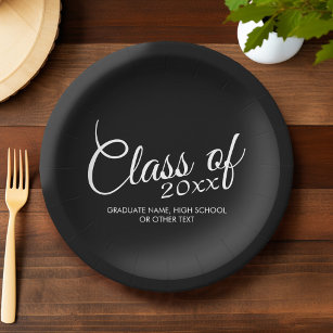 Class of with Custom Year and High School Paper Plate