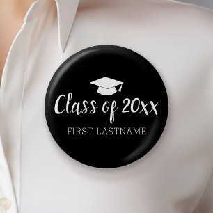 Class of Year and Name - Black Can Change Colour 2 Inch Round Button
