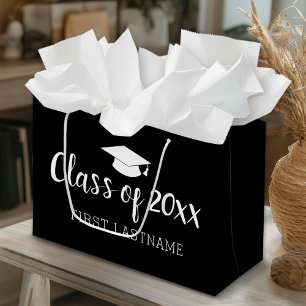 Class of Year and Name - Black Can Change Colour Large Gift Bag