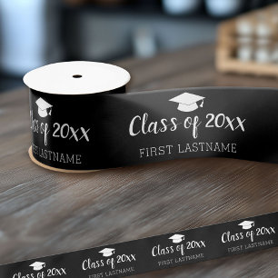 Class of Year and Name - Black Can Change Colour Satin Ribbon