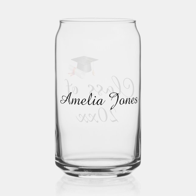 Class of Your Custom Graduation Year Personalized Can Glass (Back)