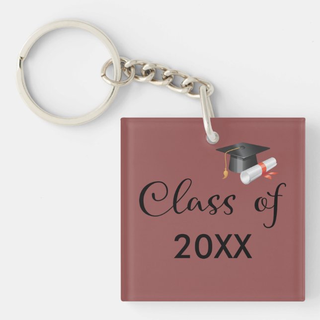 Class of Your Year Graduation Cap Keychain (Front)