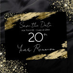 Class Reunion Black and Gold Elegant Postcard<br><div class="desc">Elegant Faux gold foil paint splatters design. All text is adjustable and easy to change for your own party needs. Save the Date class reunion postcards. black and gold,  elegant,  stylish,  script,  modern,  trendy,  personalized template.</div>