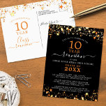 Class Reunion Black Orange Stars Lights Any Year Postcard<br><div class="desc">Modern and elegant black and orange class reunion postcard invitation for any year reunion (shown for a 10 Year) featuring gold and orange stars and lights and fancy script typography. ASSISTANCE: For help with design modification or personalization, colour change or transferring the design to another product or you would like...</div>