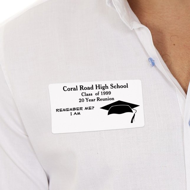 Class Reunion Black White Paper Name Tag (Creator Uploaded)