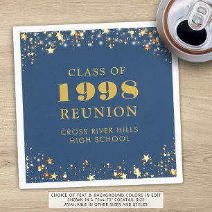Class Reunion Blue Gold Personalized Napkin