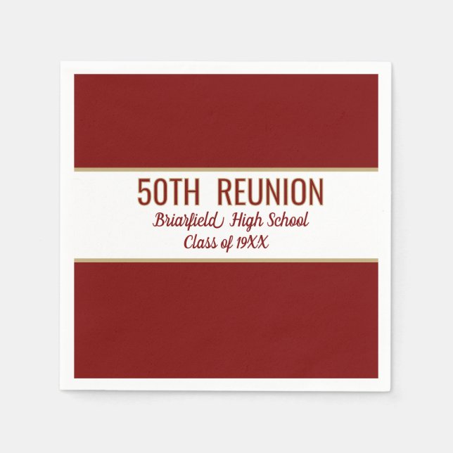 Class Reunion custom party Napkins (Front)