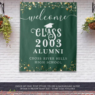 Class Reunion Dark Green Welcome Class Year Alumni Tapestry