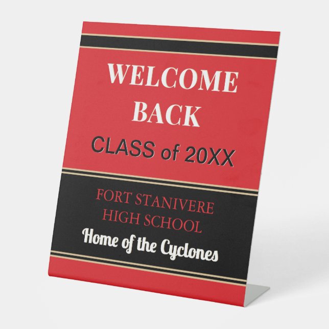 Class Reunion Decor! Custom Reunion  Pedestal Sign (Front)
