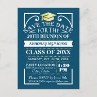 Class reunion design postcard