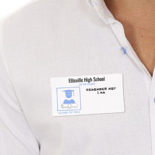 Class Reunion / Graduation Pale Blue Name Tag