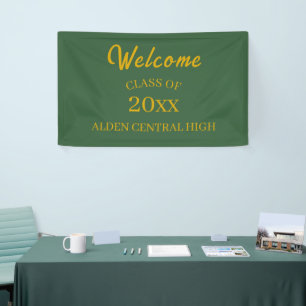 Class Reunion Green and Gold Welcome Banner