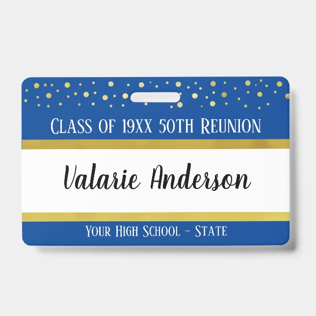 Class Reunion Keepsake Identification Badge (Front)