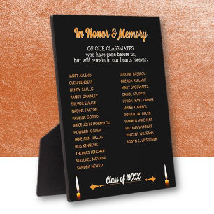 Class Reunion Memorial Tribute tabletop Plaque