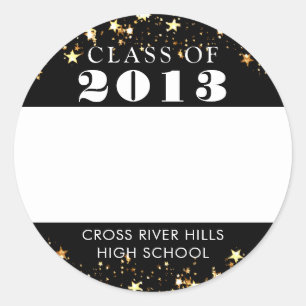 Class Reunion Name Tag Gold Stars Custom Color