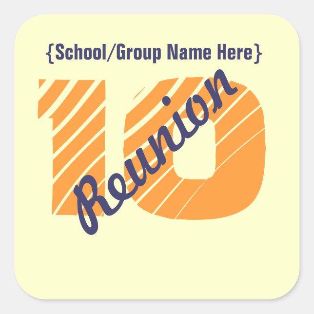 Class Reunion Name Tag Sticker (Front)