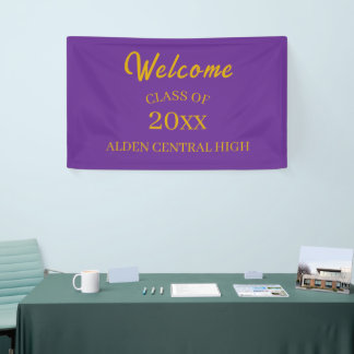 Class Reunion Purple and Gold Welcome Banner