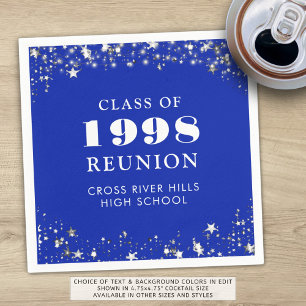 Class Reunion Royal Blue Silver White Personalized Napkin