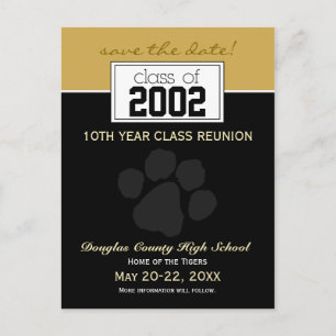 Class Reunion Save-the-Date Announcement (black) Postcard