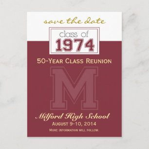 Class Reunion Save-the-Date Announcement (custom) Postcard