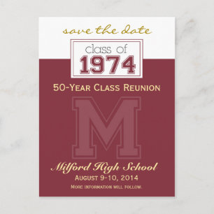 Class Reunion Save-the-Date Announcement (custom) Postcard