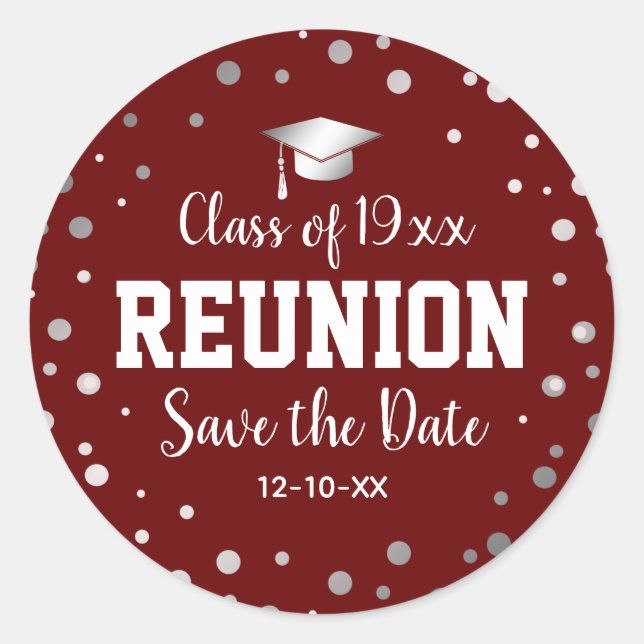 Class Reunion Save the Date Envelope Seal (Front)