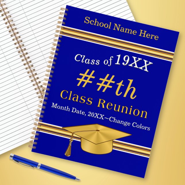Class Reunion Sign In Book, CHANGE COLORS, YEAR Notebook (Class reunion sign in book. Personalized class reunion gifts. 55 year, 50 year class reunion ideas.)
