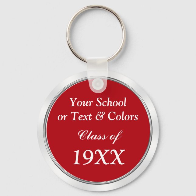 Class Reunion Souvenirs, School Name, Year, Colour Keychain (Front)