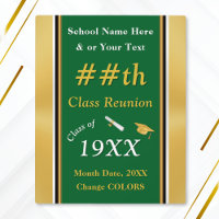 Class Reunion Table Decorations Ideas, Green Gold