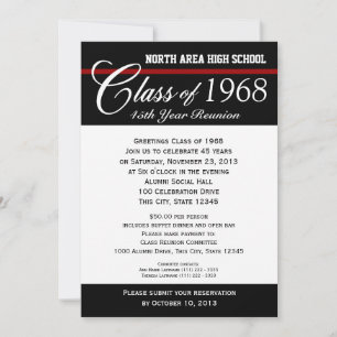 Class Reunion with Adjustable Colour Stripe Invitation