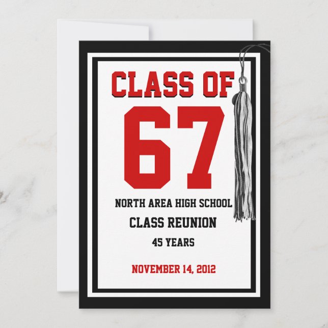 Class Reunion with changable colours Invitation (Front)