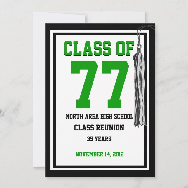 Class Reunion with changable colours Invitation (Front)