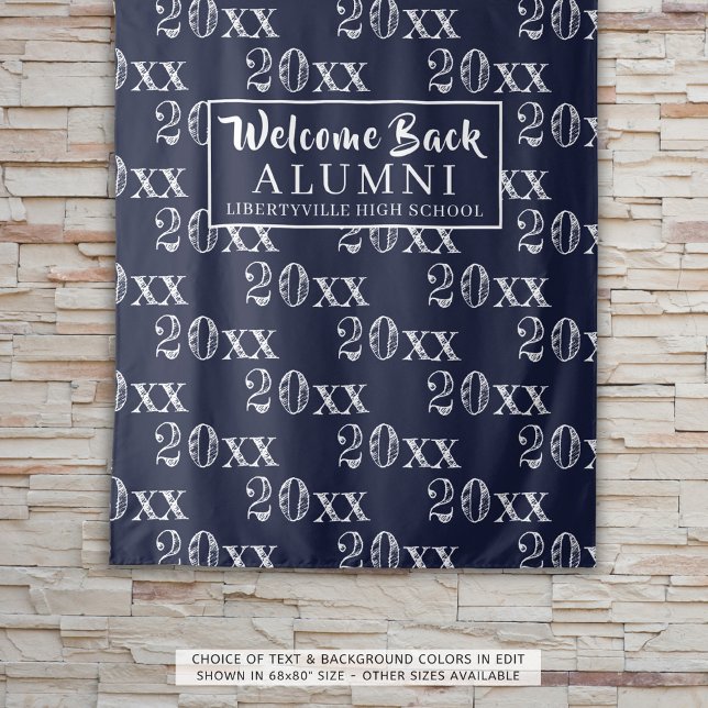 Class Reunion Year Navy Backdrop Photo Prop Tapestry (Creator Uploaded)