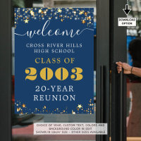 Class Reunion Year Welcome Black Gold Stars