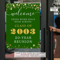 Class Reunion Year Welcome Green Gold Stars