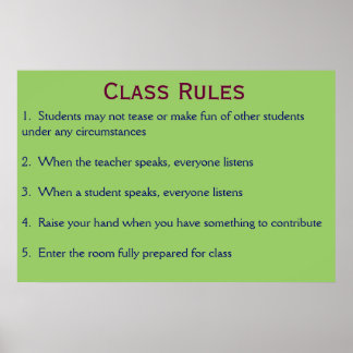 Class Rules Poster