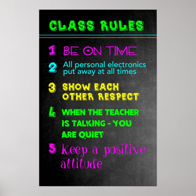 Class Rules Poster (Front)