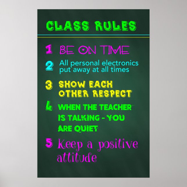 Class Rules Poster (Front)