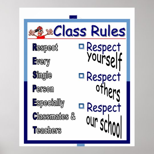 Class Rules: Respect Poster | Zazzle.ca