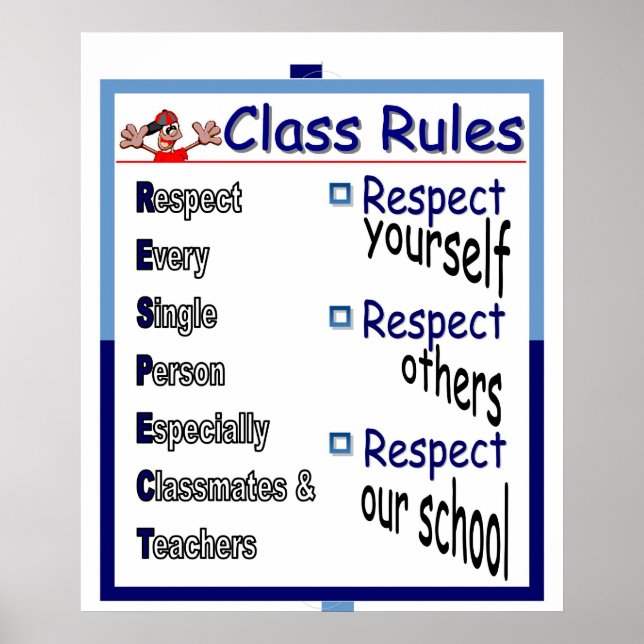 Class Rules: Respect  Poster (Front)