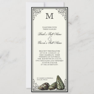 Class Shells Black and Cream - Wedding Invitation