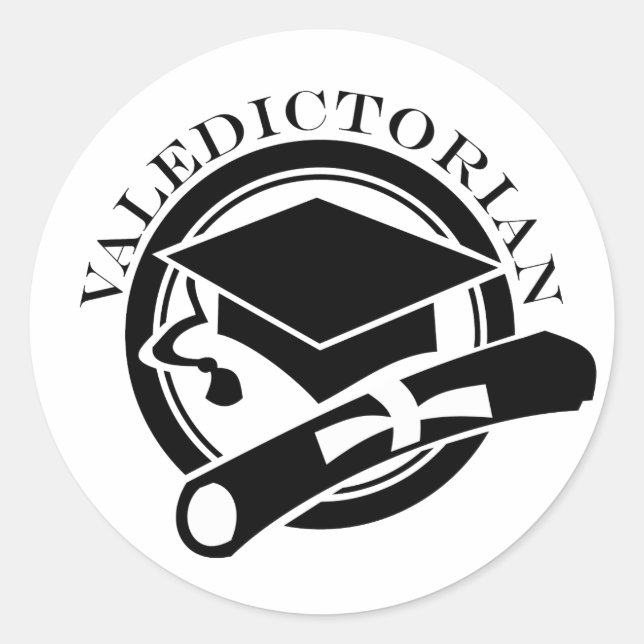 Class Valedictorian Gift Classic Round Sticker (Front)