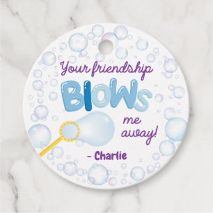 Class Valentines Bubble Favours Favour Tags