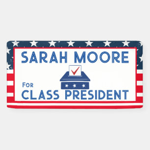Class Vote" Blue and Red Election school Banner