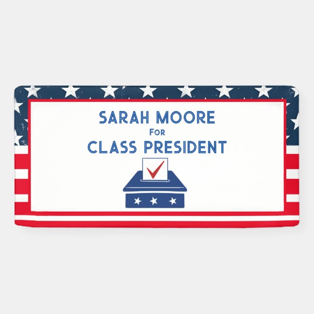 Class Vote" Blue and Red Election school Banner (Horizontal)